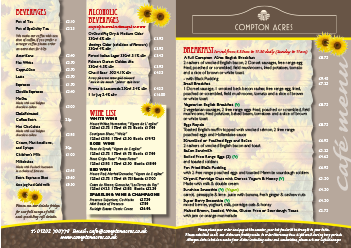 Summer Cafe Menu Summer Cafe Menu